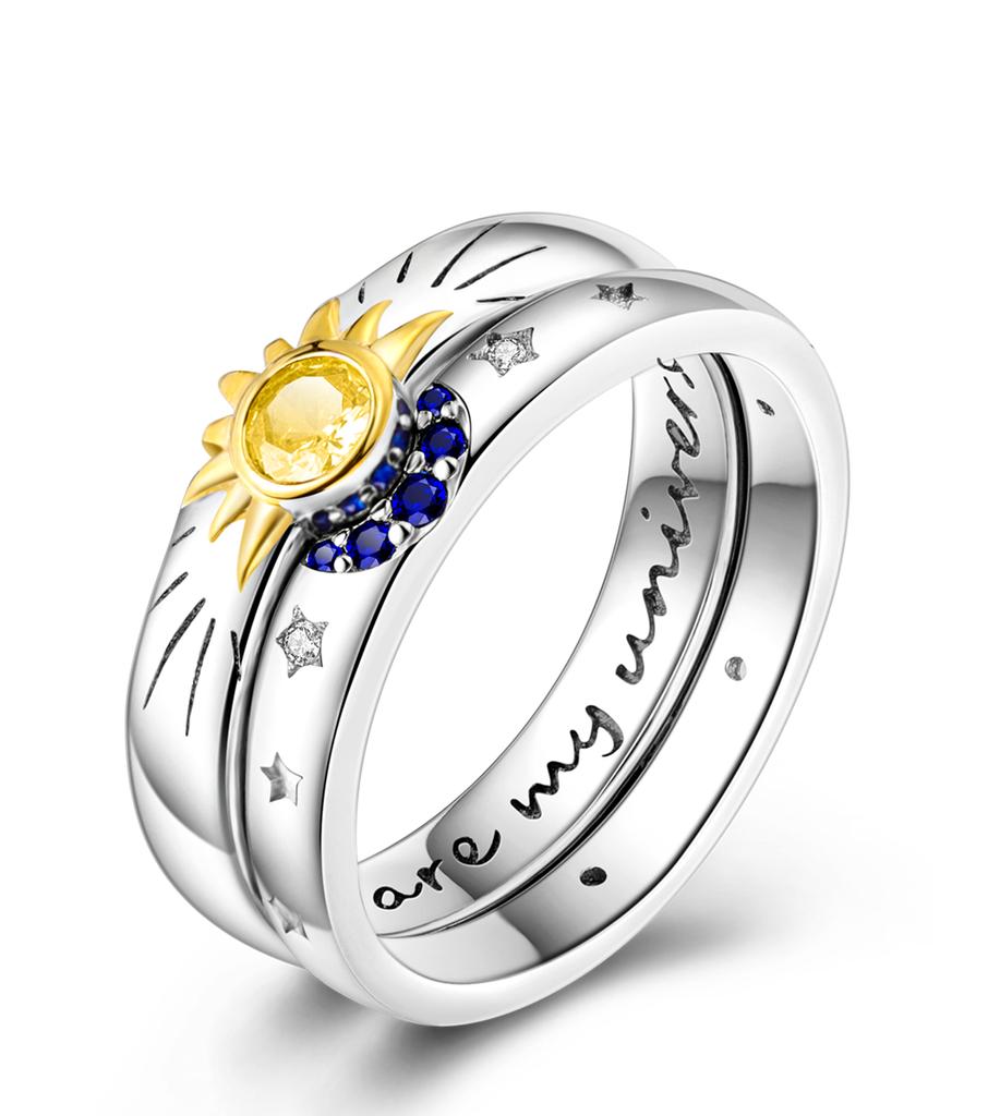 925 Sterling Silver Rings Sparking Colorful Zirconium Ring Popular LOVE Wedding Rings for Women Engagement Jewelry Anniversary