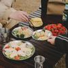 Cake Plate Reusable Picnic Dinner Plate 14/17/20/23/26cm Stainless Steel Dining Tray Round Shape Stackable Dessert Plate Hiking