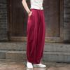 2026 Spring/Summer Women's Cotton Linen Slimming Lantern Pants - Sand Washed Loose Fit.