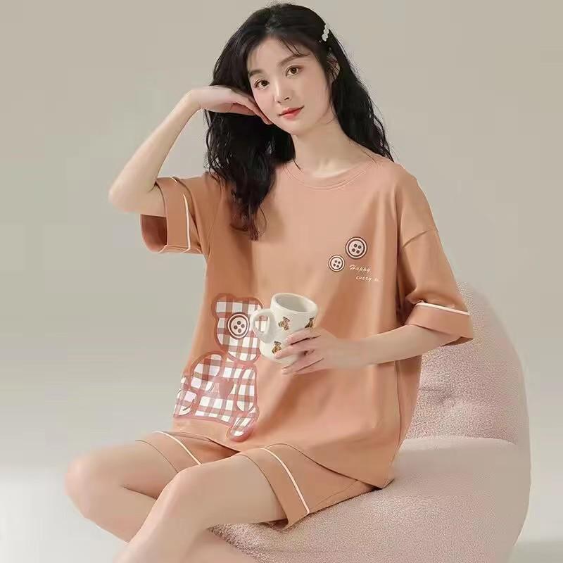 Women's Korean Smiley Face Cartoon Pajamas Set – Long-Sleeved Pullover & Trousers for Autumn/Winter