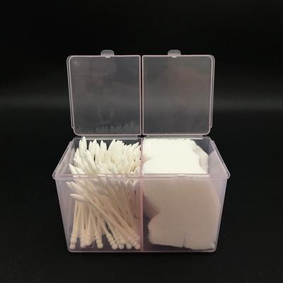 Tattoo Cotton Case Makeup Removal Cotton Double Storage Box Transparent Cosmetic Cotton Case
