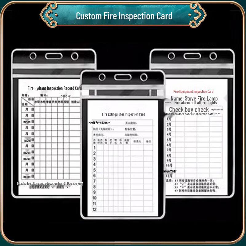 Fire Hydrant Inspection Cards with Waterproof Holders