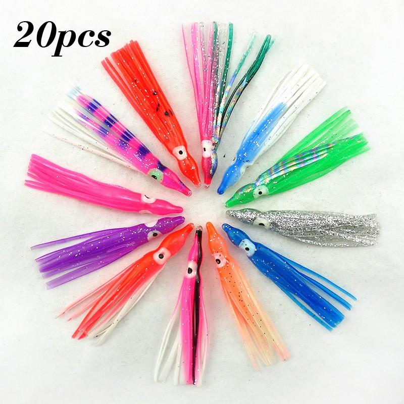 Fisherman Fishing Lures Tools Equipment Supplies 20pcs Artificial Octopus