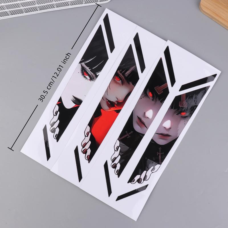 1Pair Waterproof Bike Front Suspension Fork Decals Peeking Eyes Bicycle Front Fork Stickers For Mountain Bike Off Road Bike
