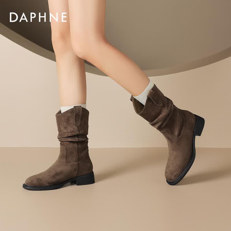 Daphne Melard Denim Stacked Ankle Boots EU 35