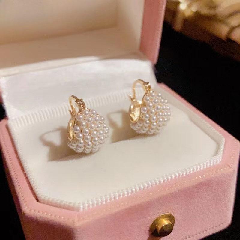 2026New Imitation Pearl Hoop Earrings Romantic Light Luxury P... More