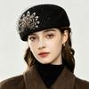 High-end French Beret Women's Autumn and Winter Elegant and Versatile Wool Woolen Painter Hat Showing Face Little Flight Attendant Hat