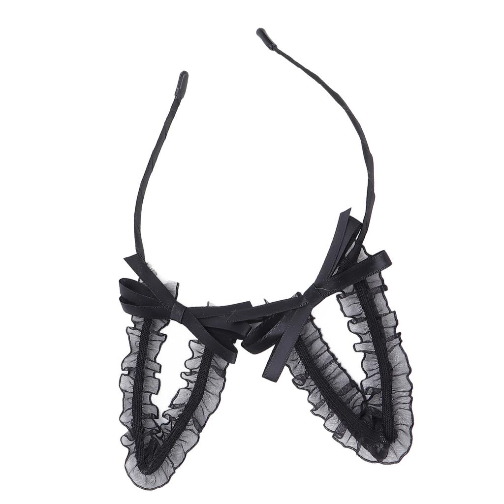 Lace Ear Headband Women Girls Cute Bowknot Decoration Halloween Cosplay Party Hairband