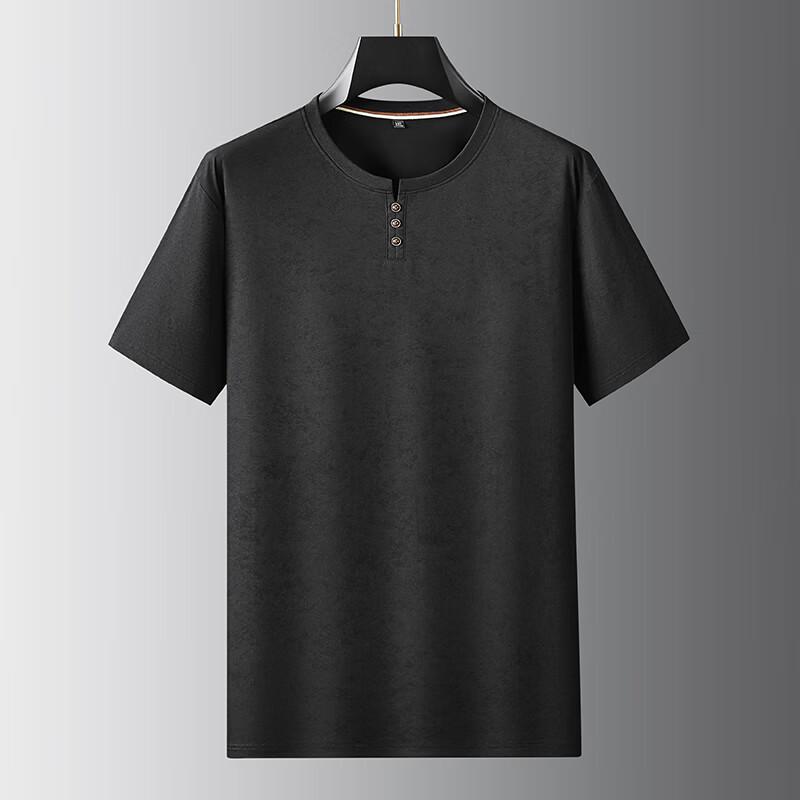Dibenze Heren Plus Size Katoenen T-shirt met V-hals