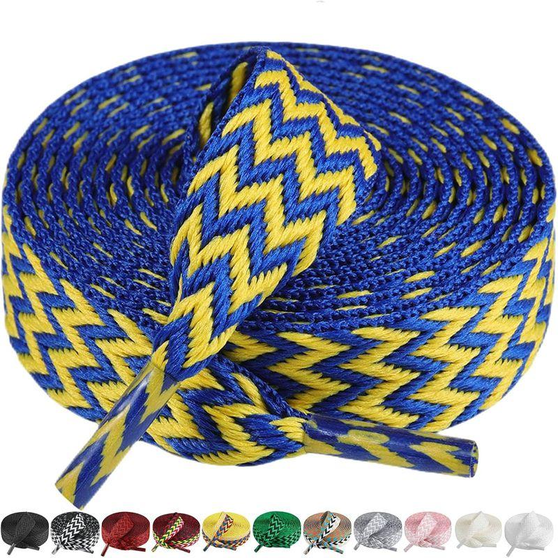 Sneaker Shoe Laces 1.5cm Width Thick Flat Shoelaces for Basketball Tennis Sports Shoes Shoelace Wavy Bread Rope Shoes Strings