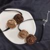 Soft Brown Flower Choker Tie Cravat Accessory Teen Girl Rose Flower Choker