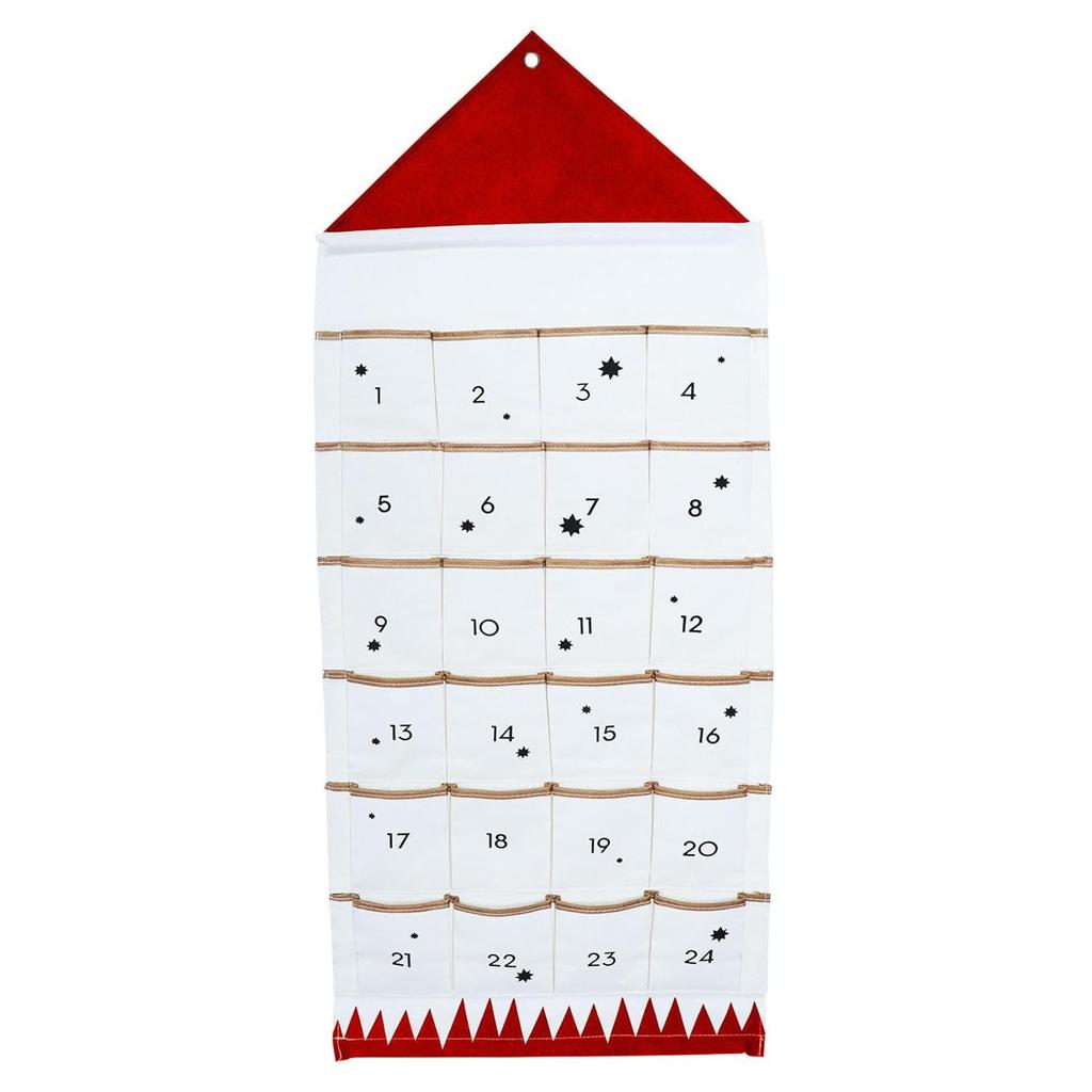 Wall Hanging Decor Xmas 2025 Christmas Advent Calendar With 24 Pockets Reusable Countdown Calendar Home Christmas DIY Decoration