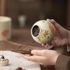 Ceramic Wood Ash Tea Caddy: Moisture-Proof, Fresh-Keeping Storage Jar for Goldfish Design
