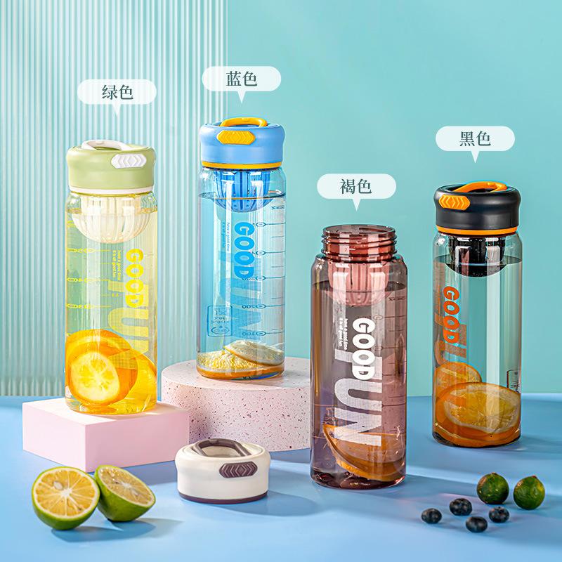 Water bottle summer flower teacup student outdoor sports portable water cup high temperature resistant large capacity kettle plastic cup logo