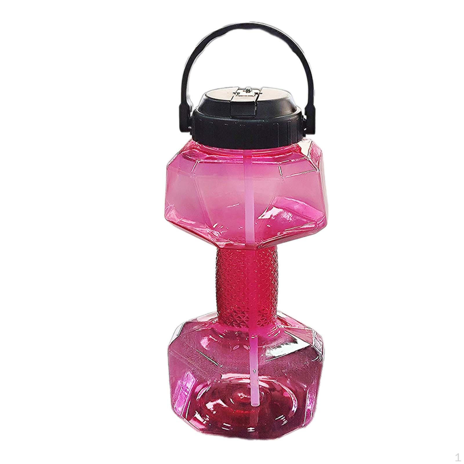 Бутылка для воды в форме гантели, Спортивная бутылка с трубочками