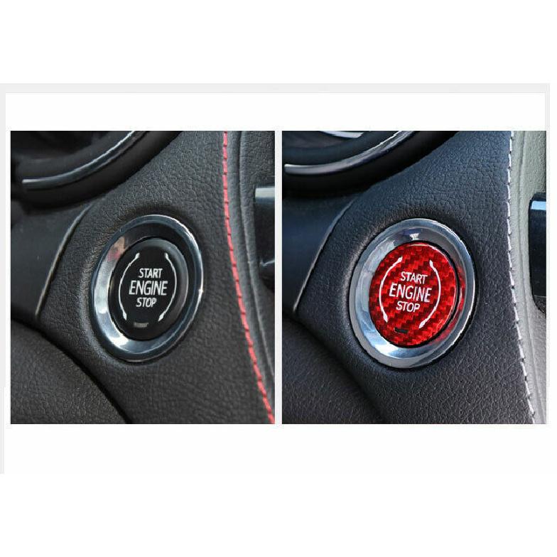 Start Button Ignition Switch Cover Trim Red Carbon Fiber For Cadillac CT5 19-20