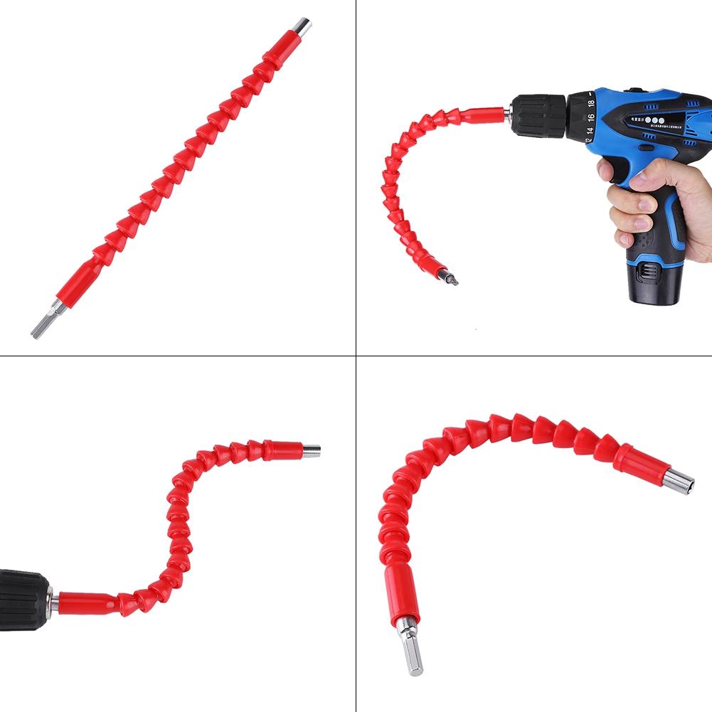Flexible Shaft Bits 1Celsius4  Hex Shank Extention Screwdriver Bit Holder Connect Link (red)
