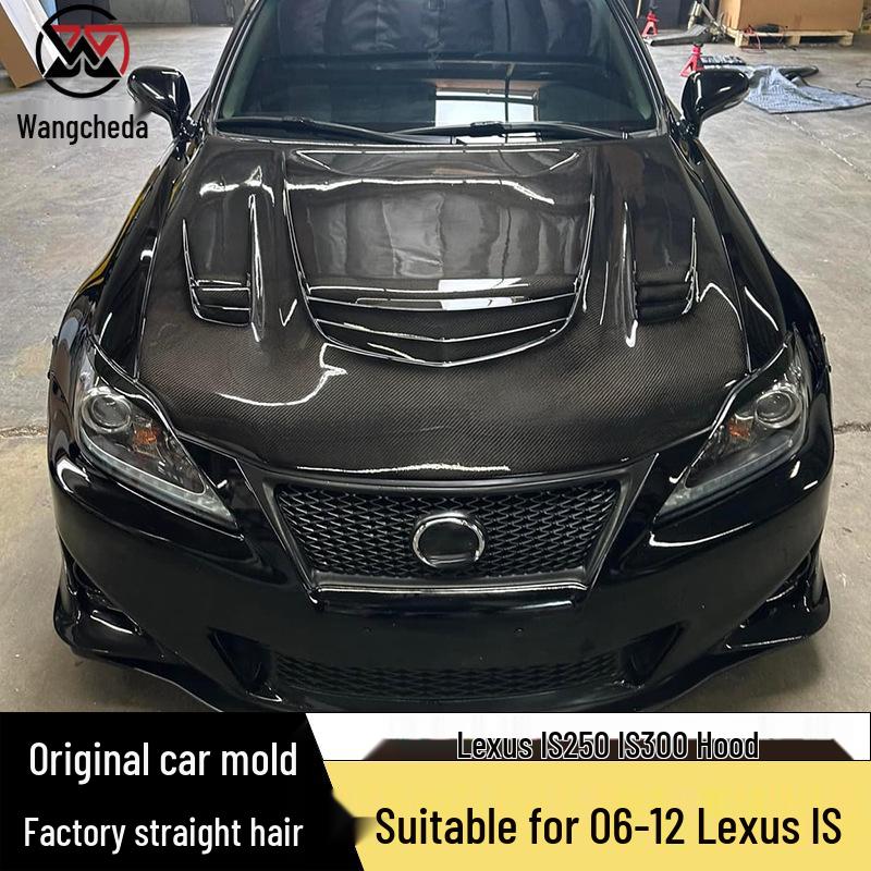 Carbon Fiber V-Style Hood Cover Kit for 06-12 Lexus IS250/IS300