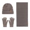 Knitted Hat, Men's Winter Velvet Thickened Gloves, Hat, Scarf, Three-piece Outdoor Cycling Wool, Knitted Hat