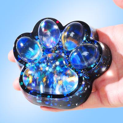 Starlit Sky Big Cat Paw Squishy Fidget Toy Soft Slow Rebound Stress Relief Toy Pinch Decompression Gift Cat Claw Squeeze Toy