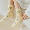 1/5pairs Cartoon Warm Thicken Sock Autumn Winter Fashionable Versatile Mid Socks Casual Comfortable Women's Socks Sleeping Socks