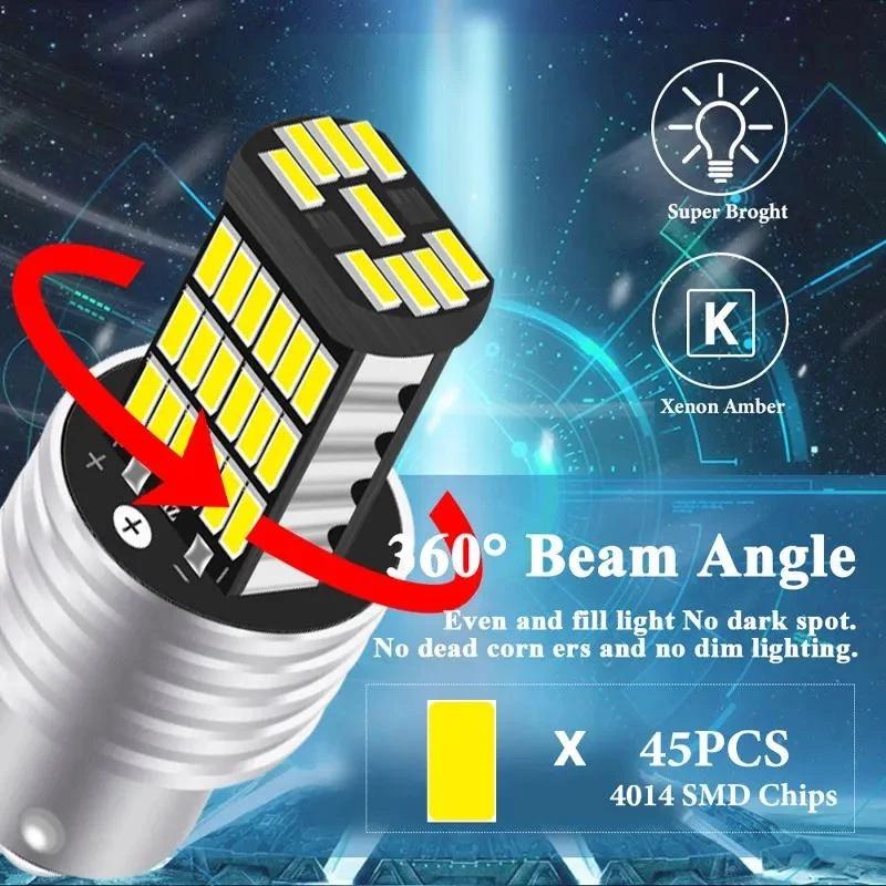 1156 LED Headlight Bulbs 6500K Super Bright 2 Pack 12V Anti-Flicker Lamps for S130 S140 S160 S170 S180 Vehicle Use