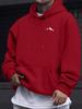 Men's Minimalist Mountain Peak Chest Print Hip Hop Sports Hoodie Simple Outdoor Loose Casual Sweatshirt