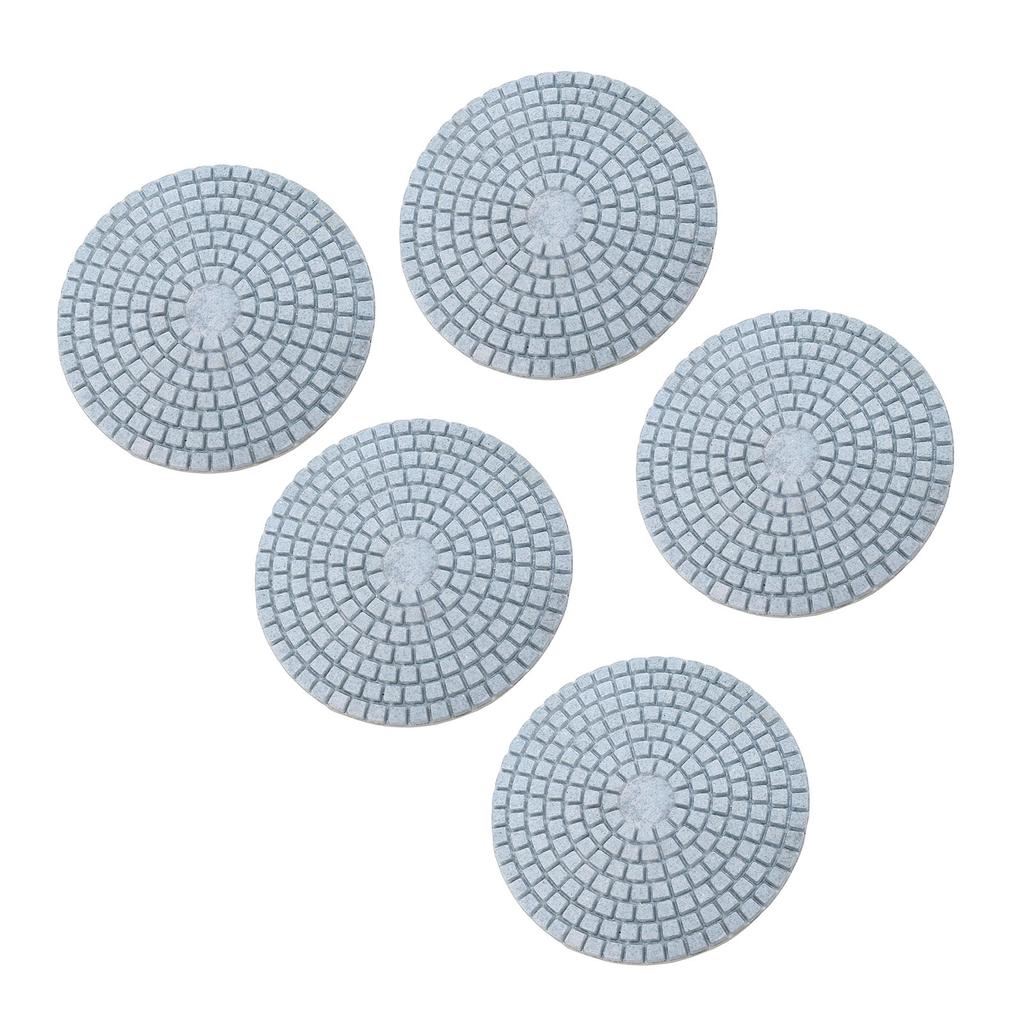 5 Pcs Diamond Polishing Pad 4 Inch 5 8in 11 Thread Wet Dry Polish Pad with 8mm Drill Bit Adapter for Granite Marble