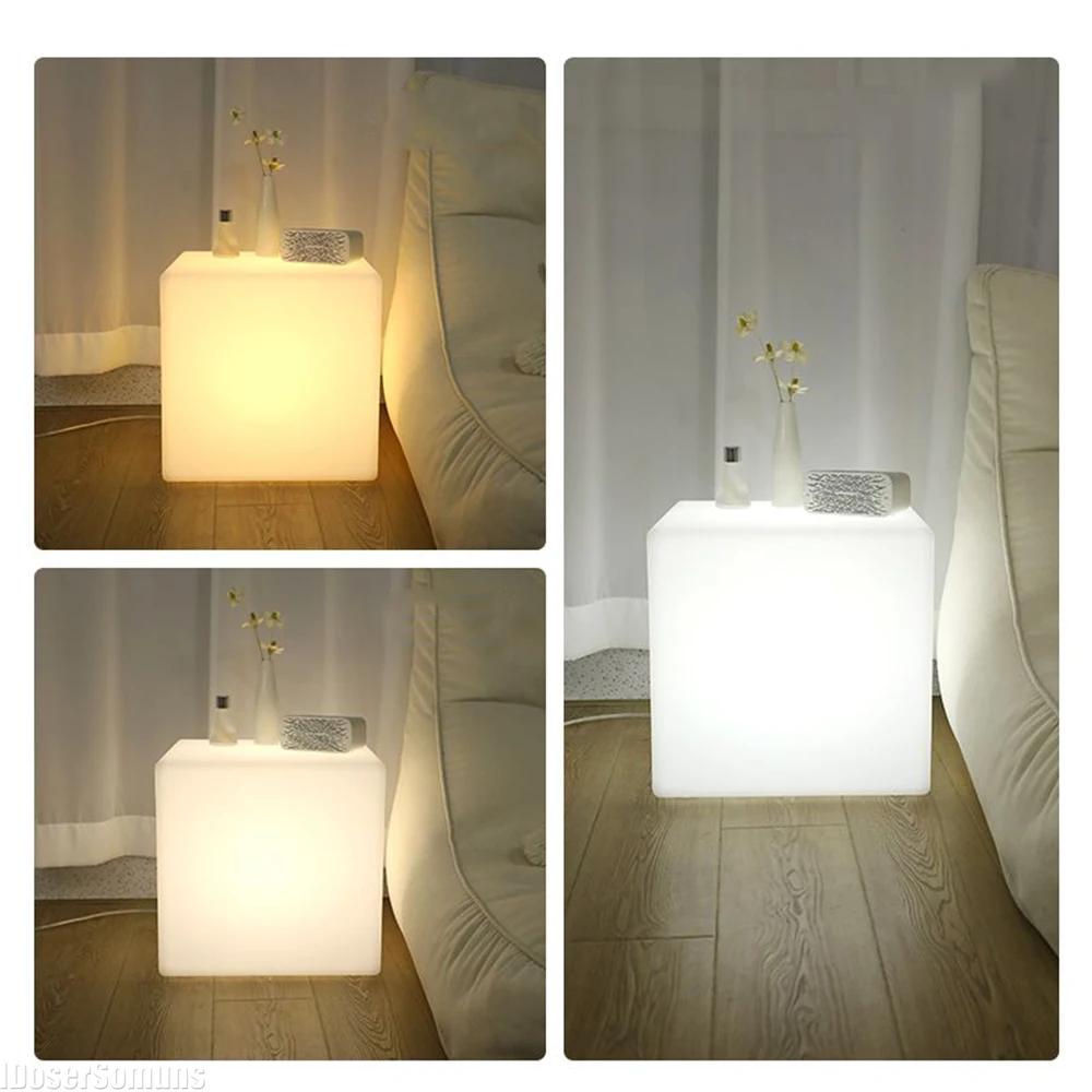Noční svítící skříň Bílá kostka stojací lampa 3D dekorativní pohovka konferenční stolek noční lampa luxusní dekorativní noční osvětlení