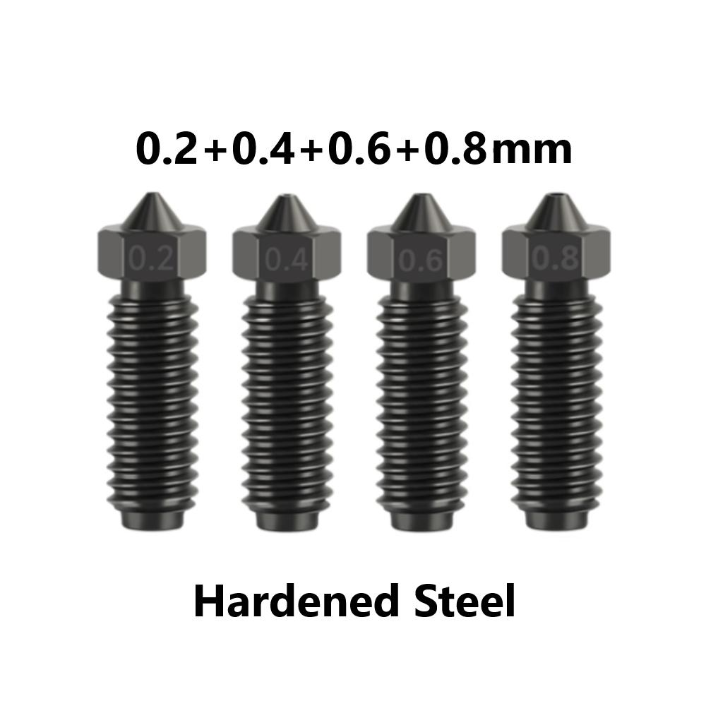 For Anycubic Kobra 3 Hotend Nozzle 0.2 0.4 0.6 0.8 1.0mm Hardened Steel Brass Nozzle For Anycubic Kobra 3 Combo Spare Parts