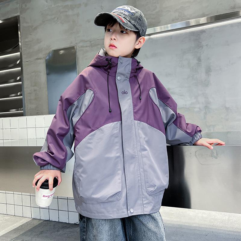 Модная куртка с капюшоном для мальчиков - Коллекция весна/осень 2025 180 cm красный