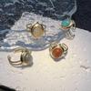 Niche Design Vintage Ring: High-End, Fade-Resistant, Natural Stone, Cross-Border Hot Seller