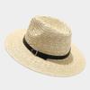 French Retro Panama Hollow Woven Straw Hat Women's Summer Old Money Wind Vacation Visor Simple Fashion Top Hat