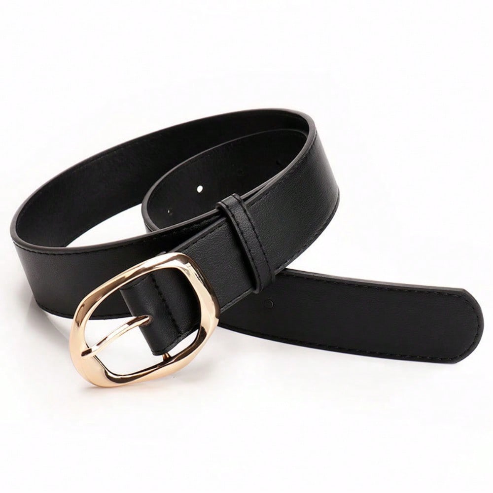 New Commuter Versatile Irregular Button Head Wide Belt Women's Simple Fashion Decorative Jeans Women's Belt