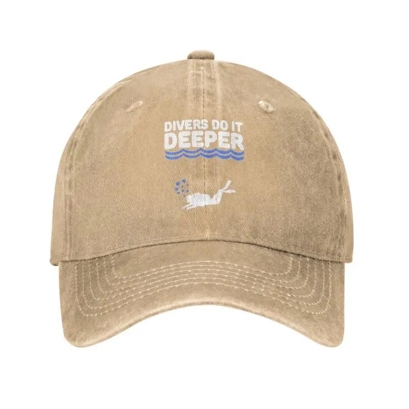 Custom Cotton Scuba Diving Baseball Cap for Men Women Adjustable Divers Do It Deeper Underwater Adventure Dad Hat Streetwear