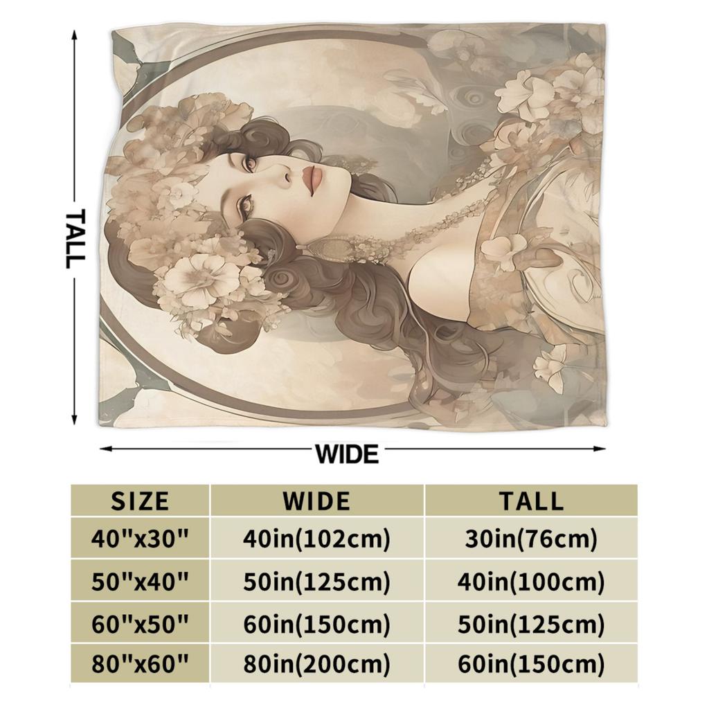Language of Flowers Alphonse Mucha Blankets Quality Warm Soft Bedding Throws Winter Kids Couch Chair Fashion Bedspread