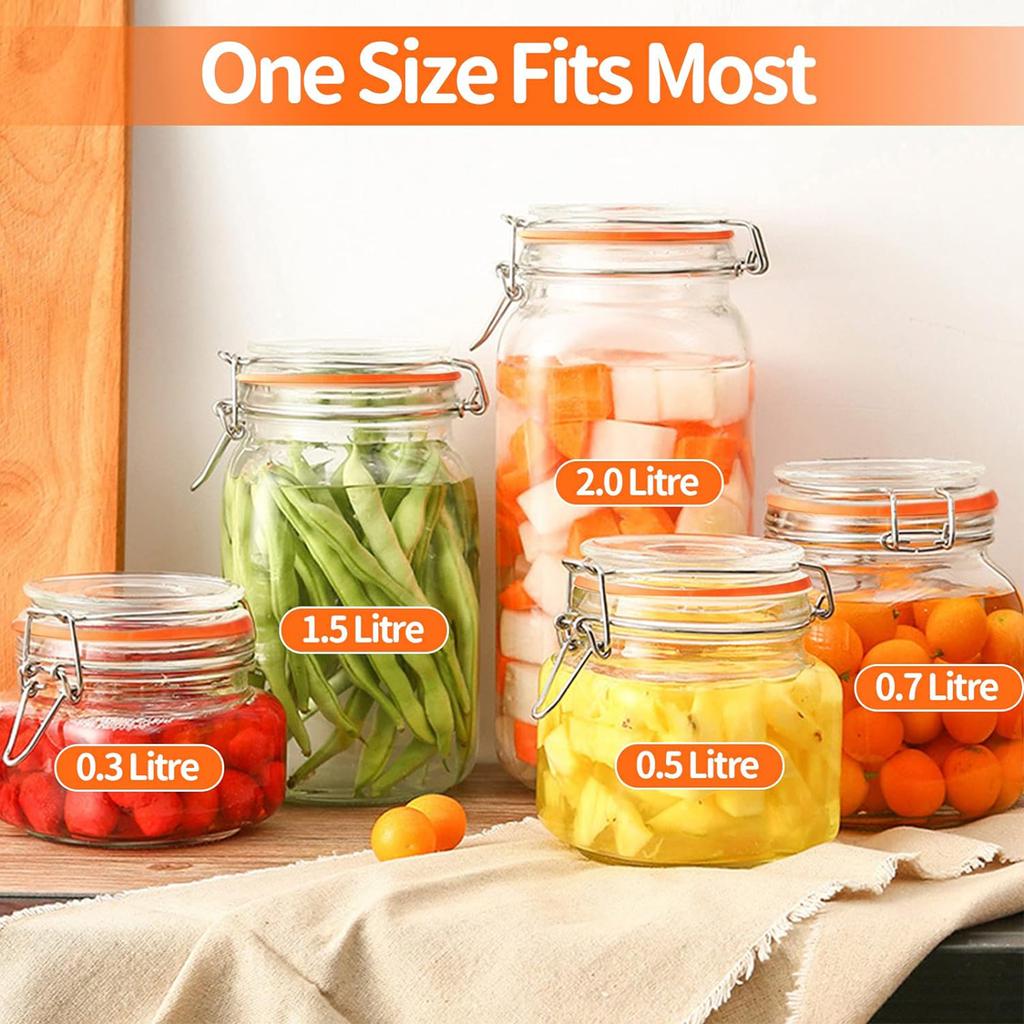 20 stycken Silikonburktätningar Ersättningsgummitätningar för Mason Glasburk Silikontätningar Lufttäta Silikon