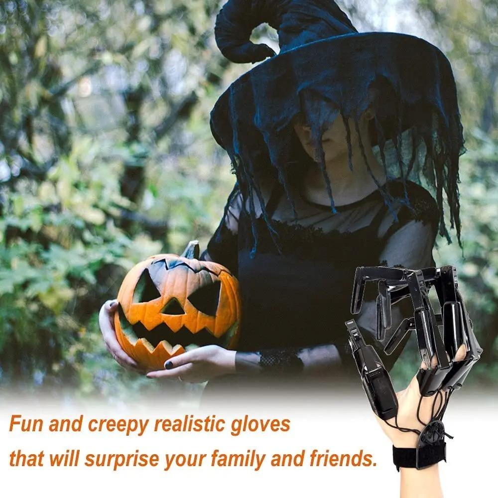 Cosplay Gear Halloween Articulated Finger Skeleton Hands Wearable Long Fingers Halloween