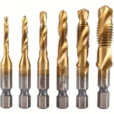 6Pcs/set Composite Tap Machine with Spiral Tap Tool Wholesale Tapping Chamfering Integrated Hexagonal Handle Drill Set
