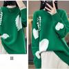 Women's Plus Size Wool Sweater Thick Warm Loose Pullover Wool Sweater Casual Color Block Pullover Knit Jumper