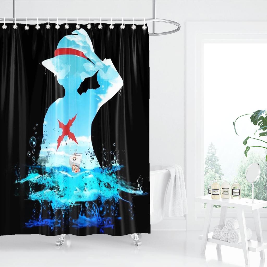 One Piece Anime Shower Curtain, Bathroom Accessories, Decor Curtains For Living Room, Cute And Funny  Christmas Gifts