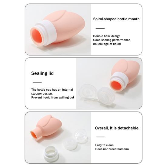 3 Stück Silikon Reiseflasche Auslaufsicher Duschgel Shampoo Lotion Conditioner Nachfüllbare Quetschflasche Wiederverwendbarer Leerer Toilettenartikelbehälter