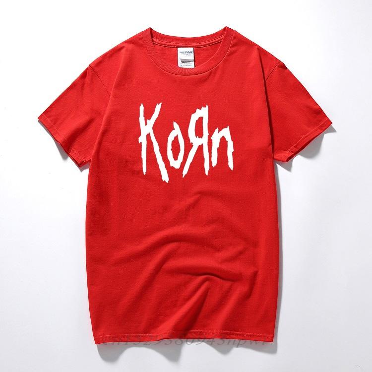 

Free Shipping mens t shirts fashion short sleeve Korn Rock band Letter T Shirt Cotton High Street Tee Shirts Plus Size S