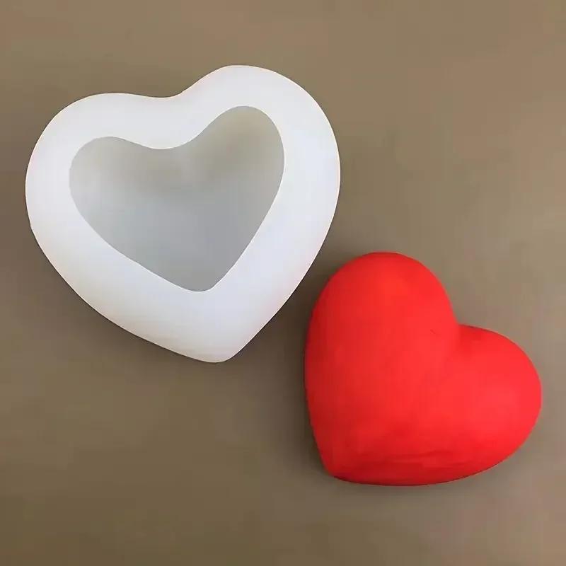DIY Hjerteformet Silikon Lysform Baking Kakedekorasjon 3D Håndlaget Såpe Aromaterapi Soyavoks Epoksy Resin Sjokoladeform