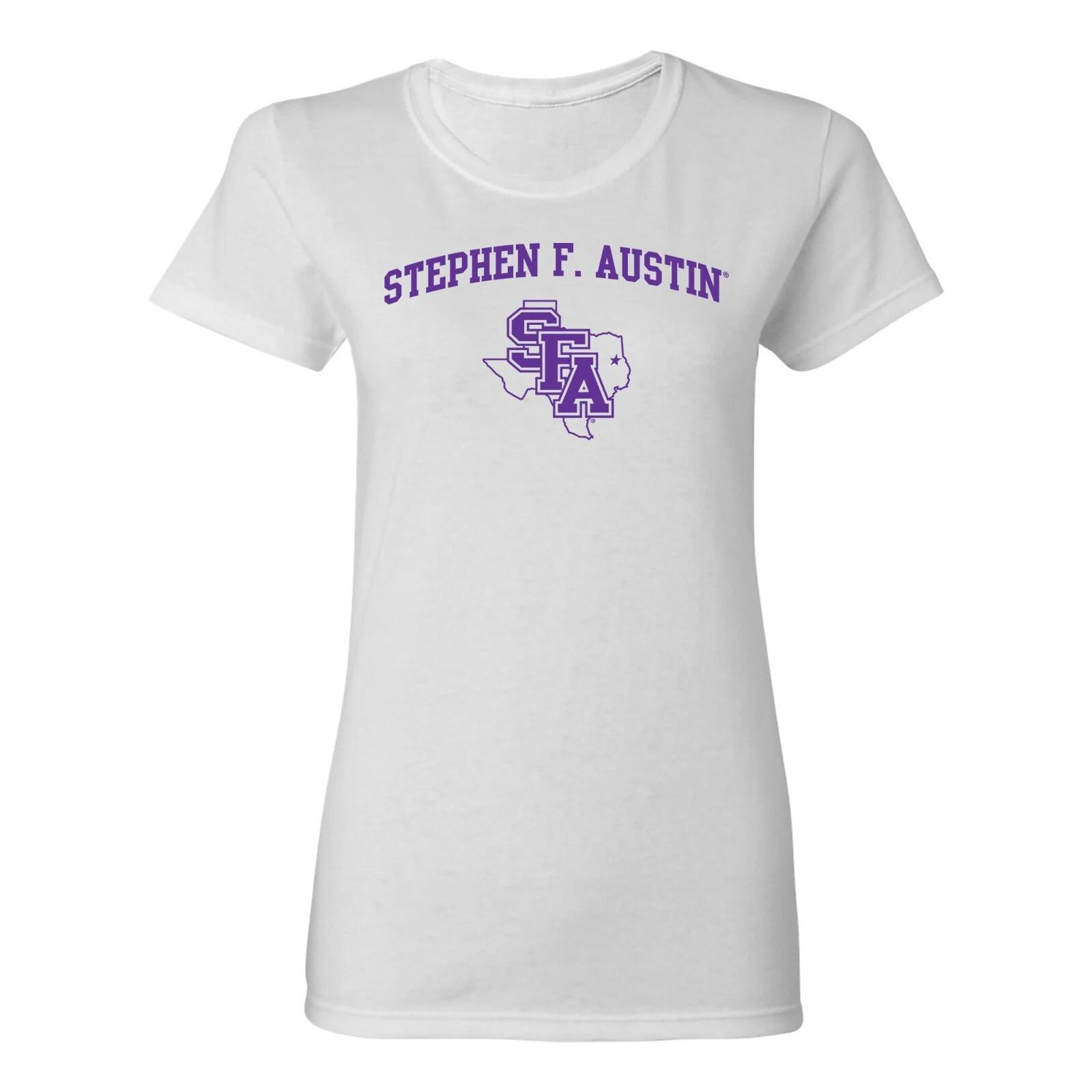 Stephen F Austin State University Lumberjacks Arch Logo Women s T-Shirt - White S