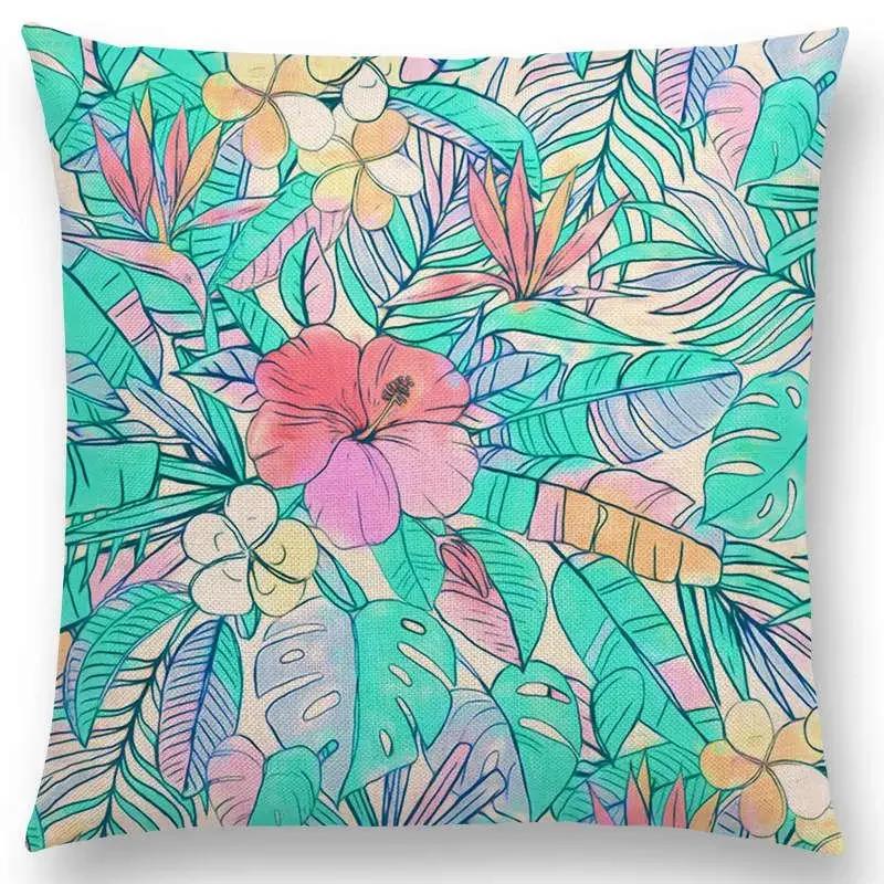 Nordic Throw Pillow Case Spring Leaves Print Cushion Cover Home Decor / Pillow Covers for Sofa Cushion Covers Hogar