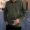 Men's Solid Color Sports Button Lapel Long Sleeve Tops Men's Casual Fashion Long Sleeve Tops
