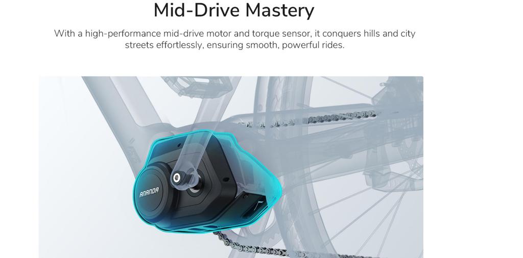 ENGWE N1 PRO Electric Commuter Bike - 80Nm Mid-Drive, 100km Range, Carbon Fiber Frame