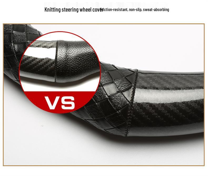 Pokrowiec na kierownicę z włókna węglowego Subaru do Forester, XV, Outback, Legacy, BRZ - Antypoślizgowy pokrowiec na kierownicę