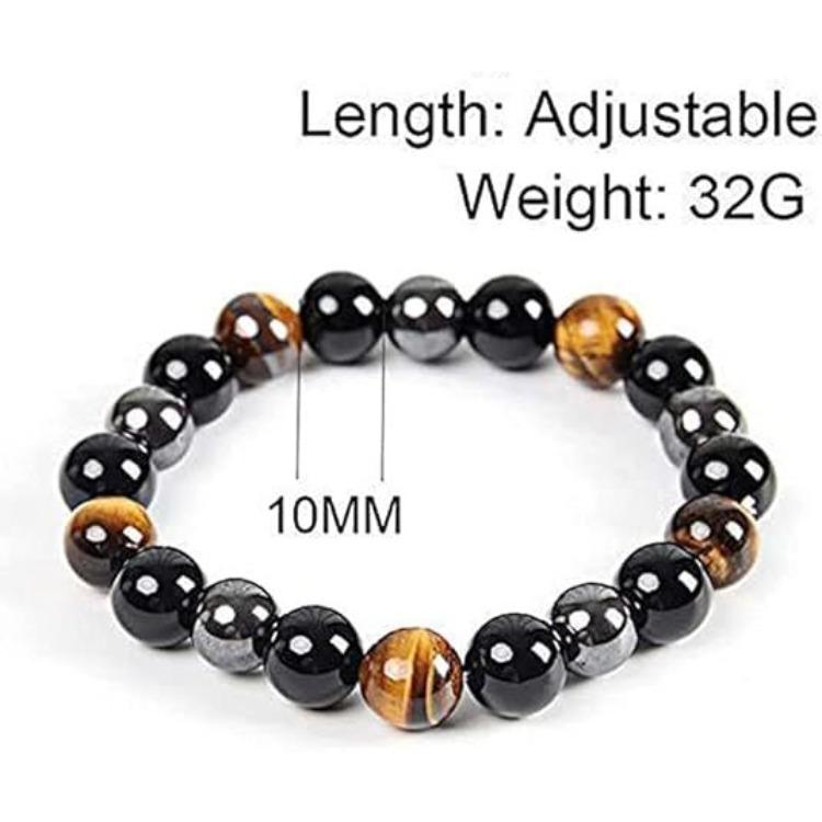 Festive Gifts Tiger Eye Black Onyx Hematite Beaded Bracelet Set Natural Fashion Jewelry For Men Women Daily Wear Gift